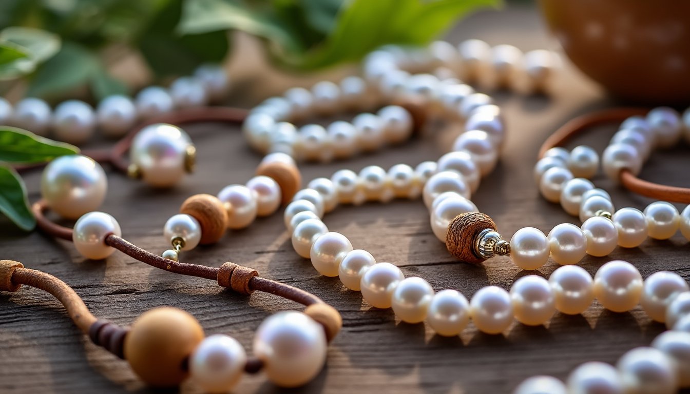 découvrez l'élégance intemporelle des bijoux en perles de culture, bois et cuir. chaque pièce allie artisanat traditionnel et design moderne pour sublimer votre style et ajouter une touche unique à votre garde-robe.